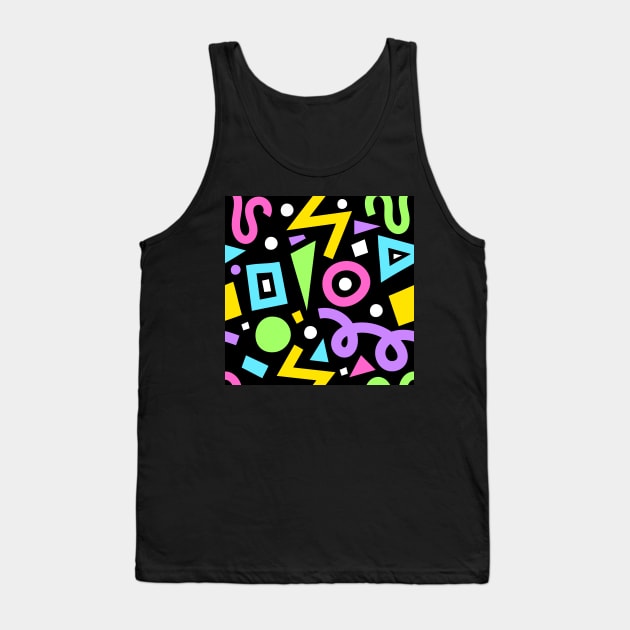 Bold Pop Art Neon Color Block Geometric Shapes Tank Top by Blue Planet Boutique